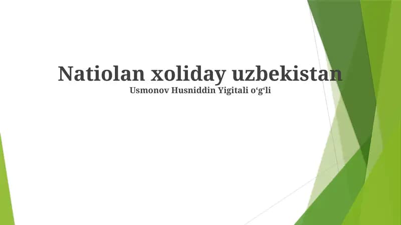 Modern Uzbekistan: National Identity and Unity
