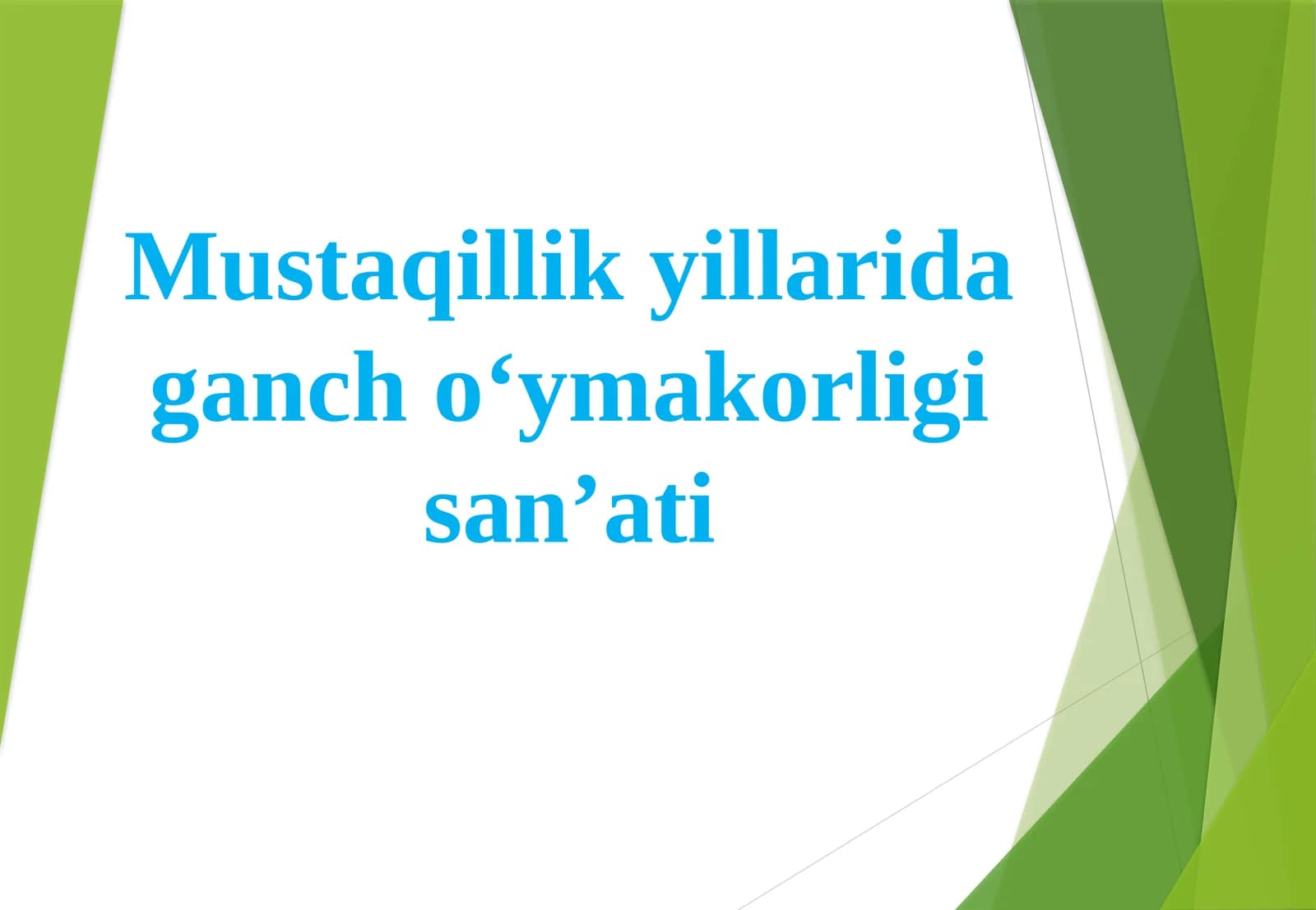 Mustaqillik yillarida ganch o'ymakorligi san'ati