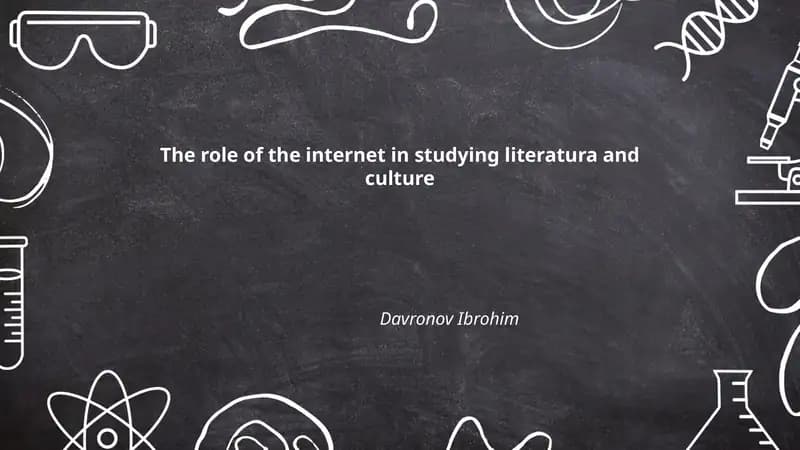 The role of the internet in studying literatura and culture
