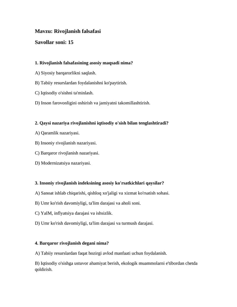 Rivojlanish falsafasi
