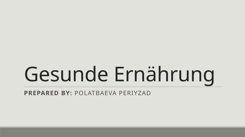Gesunde Ernährung