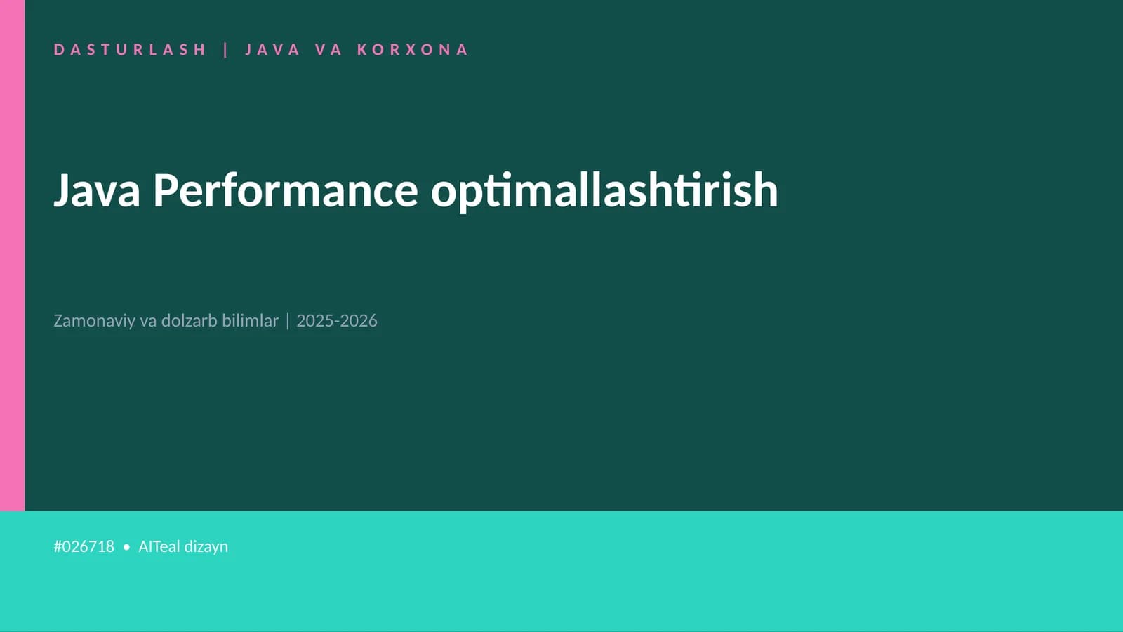 Java Performance optimallashtirish