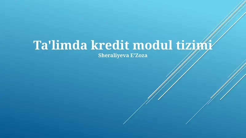 Ta'limda kredit modul tizimi