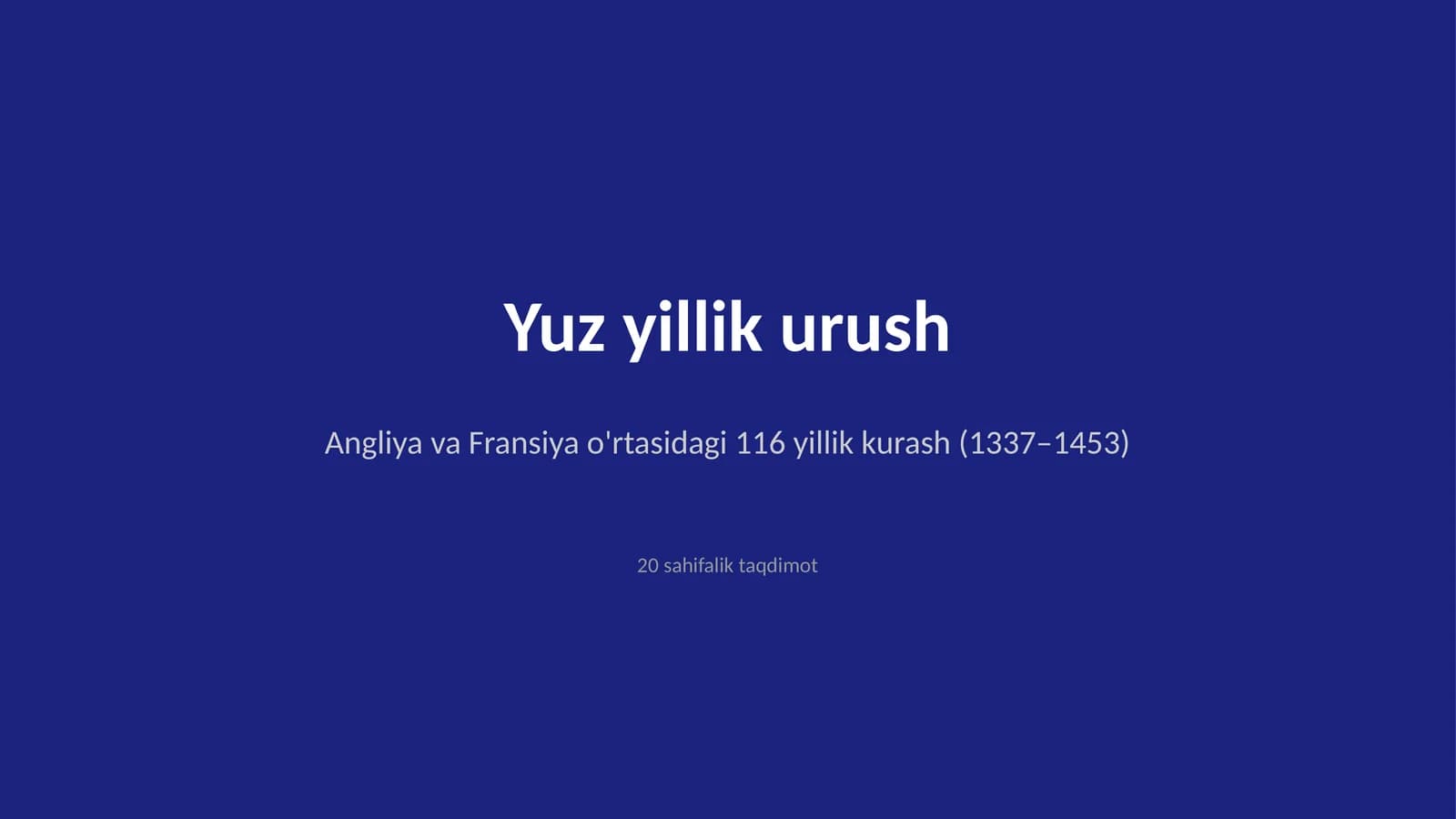 Yuz yillik urush