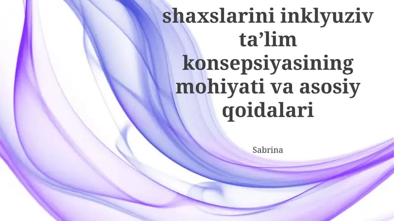 Inklyuziv ta'lim konsepsiyasi