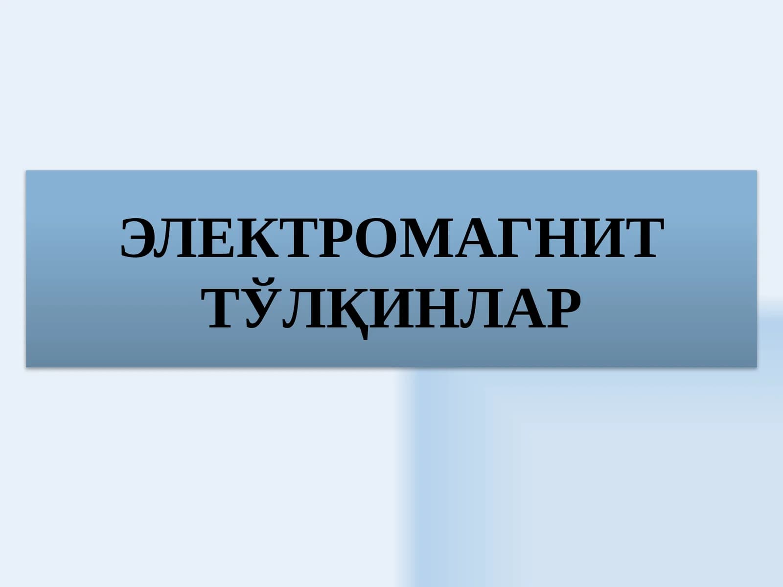 ELEKTRO MAGNIT TOLQINLAR