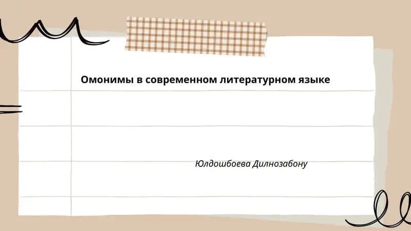 Омонимы в современном литературном языке