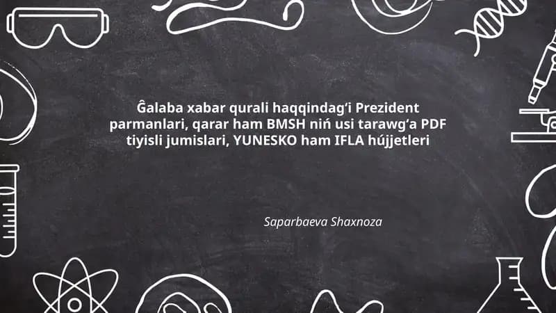 G'alaba xabari qurali asosiy talablar