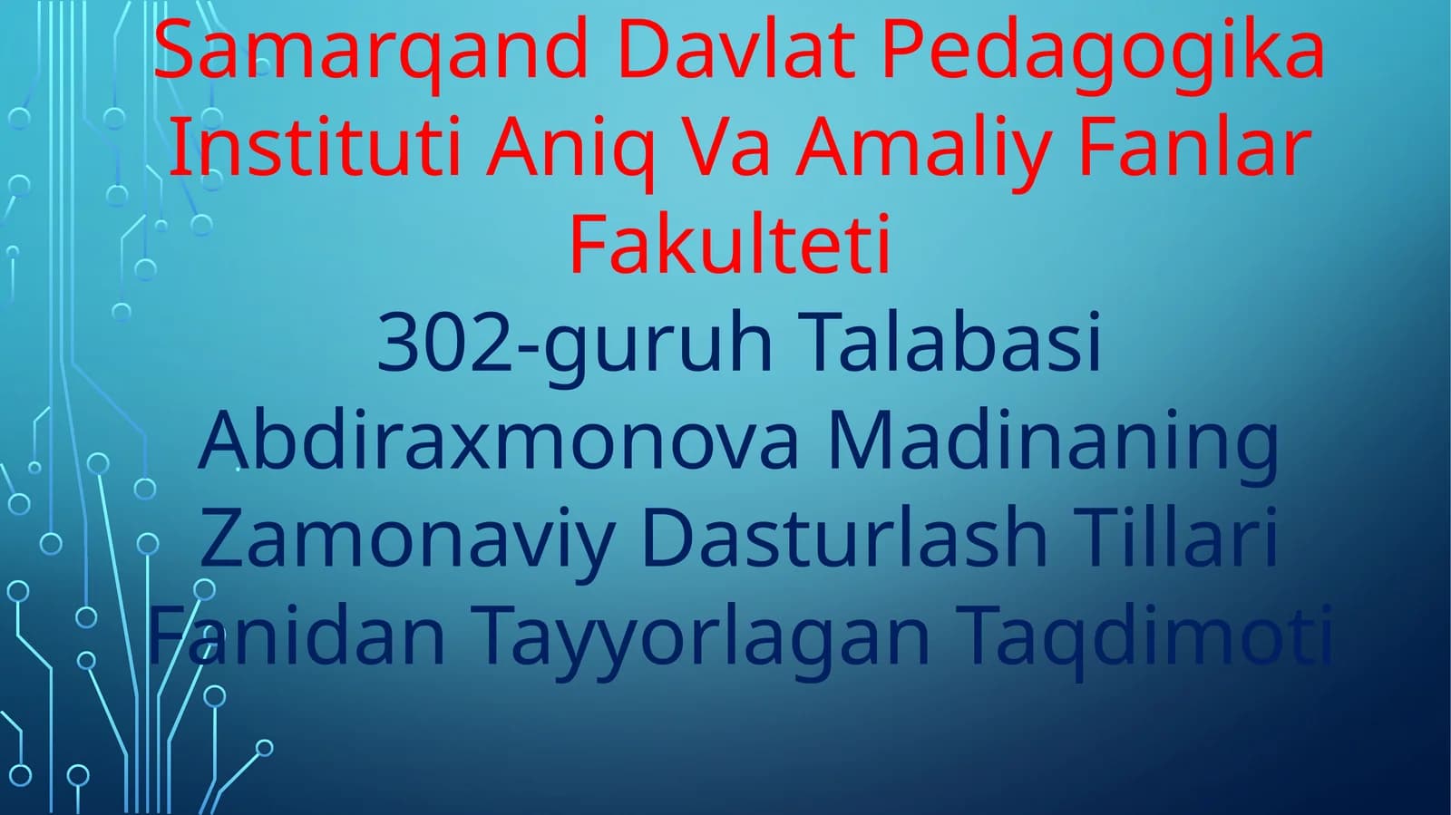 Zamonaviy Dasturlash Tillari
