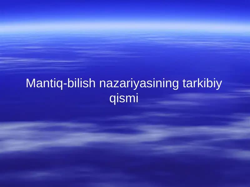 Mantiq-bilish nazariyasi
