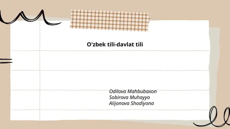 O'zbek tili-davlat tili