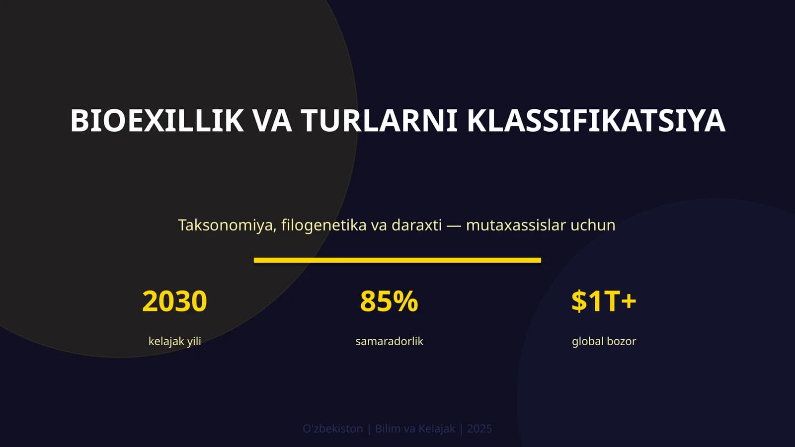 BIOEXILLIK VA TURLARNI KLASSIFIKATSIYA