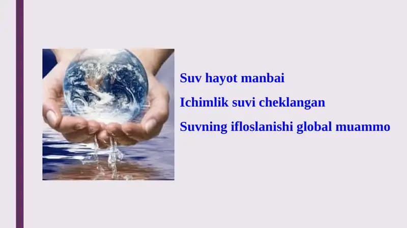 Suvning Ifloslanishi Global Muammo