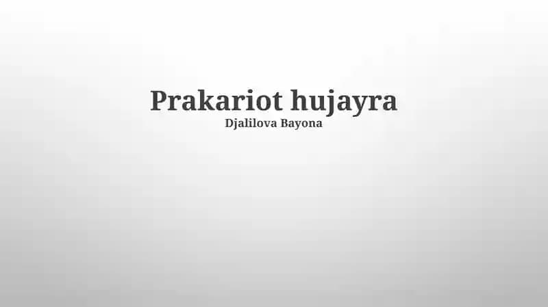 Prakariot hujayra