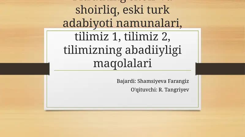 Abdurauf Fitrat: shoir va shoirliq