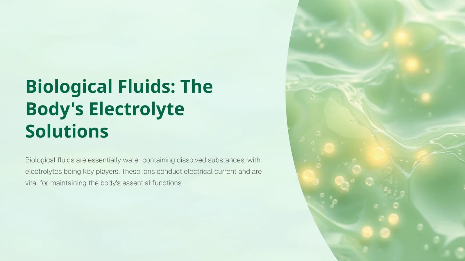 Biological Fluids: The Body's Electrolyte Solutions