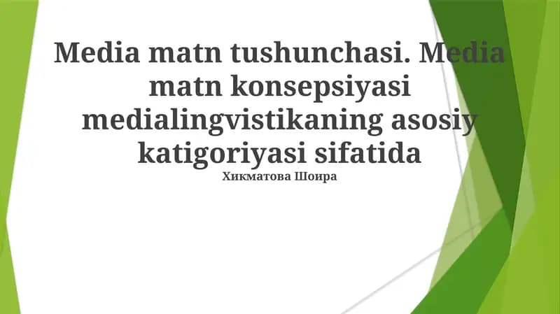 Media matn tushunchasi