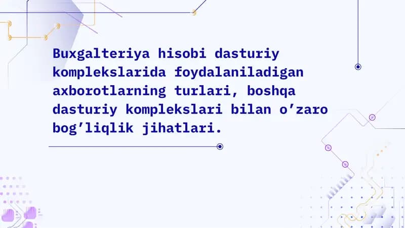 Buxgalteriya hisobida sturiy komplekslar