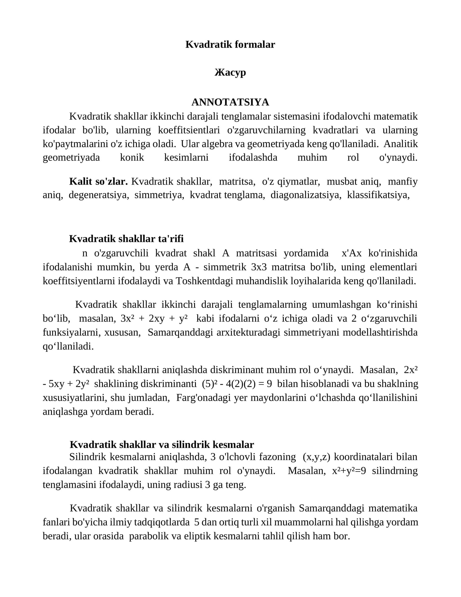 Kvadratik formalar