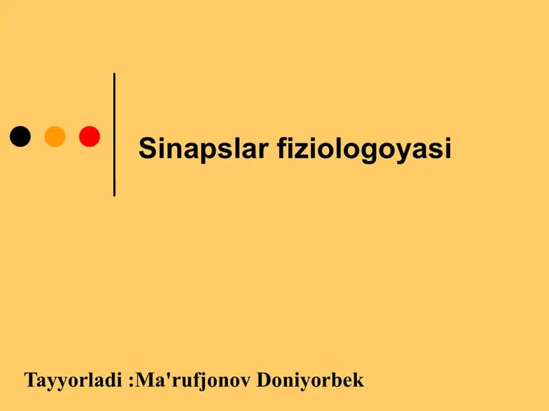 Sinapslar fiziologoyasi
