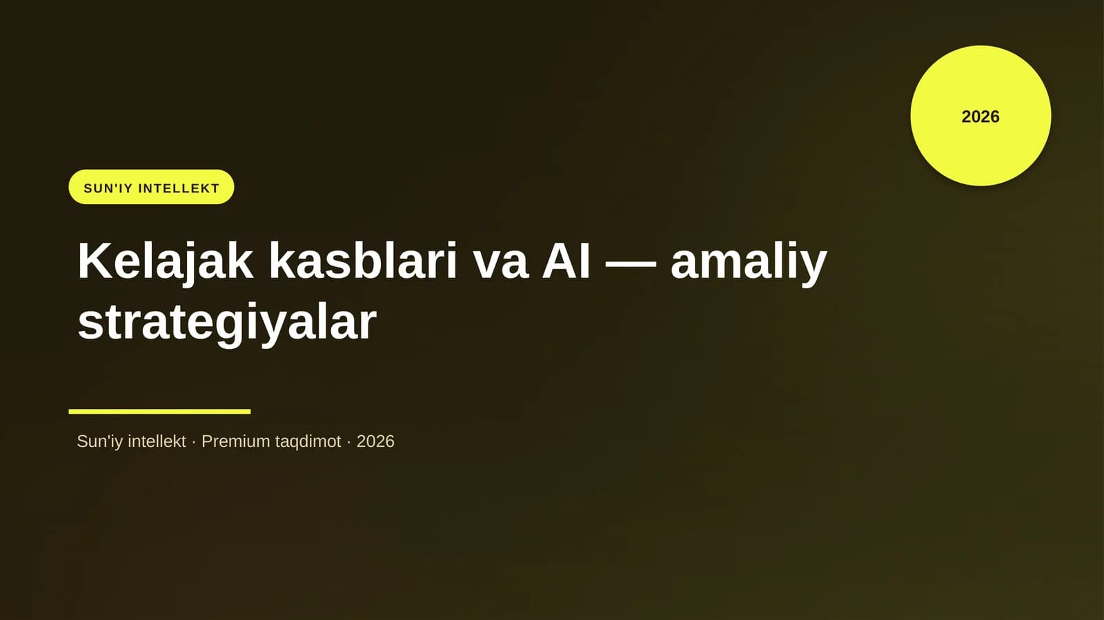 Kelajak kasblari va AI — amaliy strategiyalar
