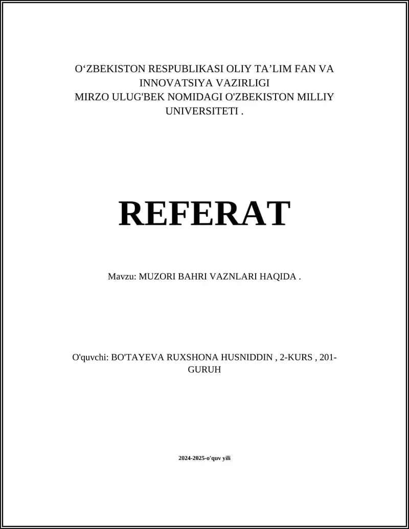 Muzori bahri vaznlari
