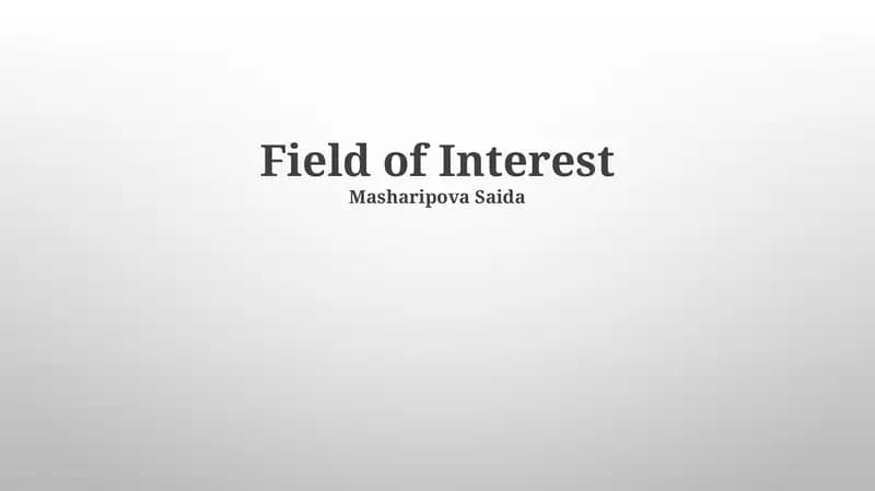 Field of Interest