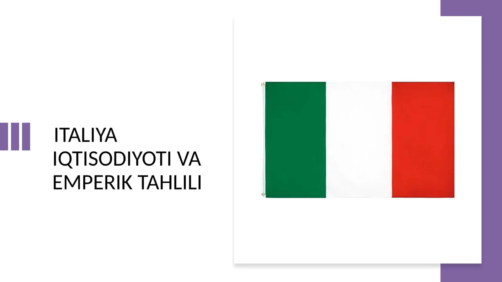 Italiya iqtisodiyoti va emperik tahlili