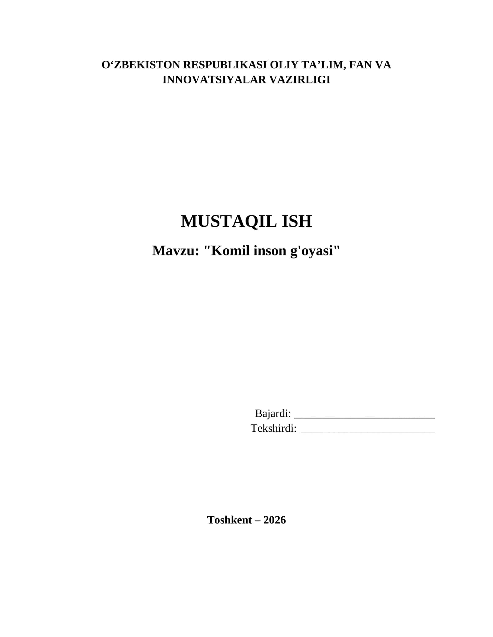 "Komil inson g'oyasi"