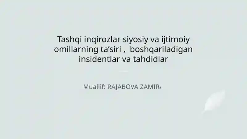 Tashqi inqirozlar siyosiy va ijtimoiy omillarning taʼsiri