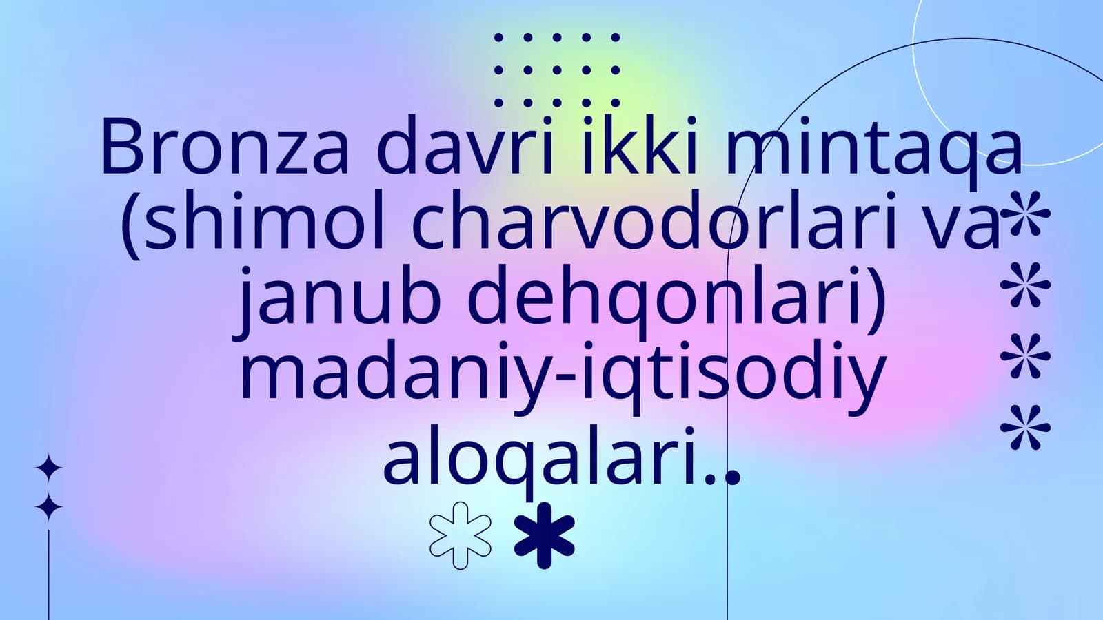 Bronza davri madaniy-iqtisodiy aloqalari