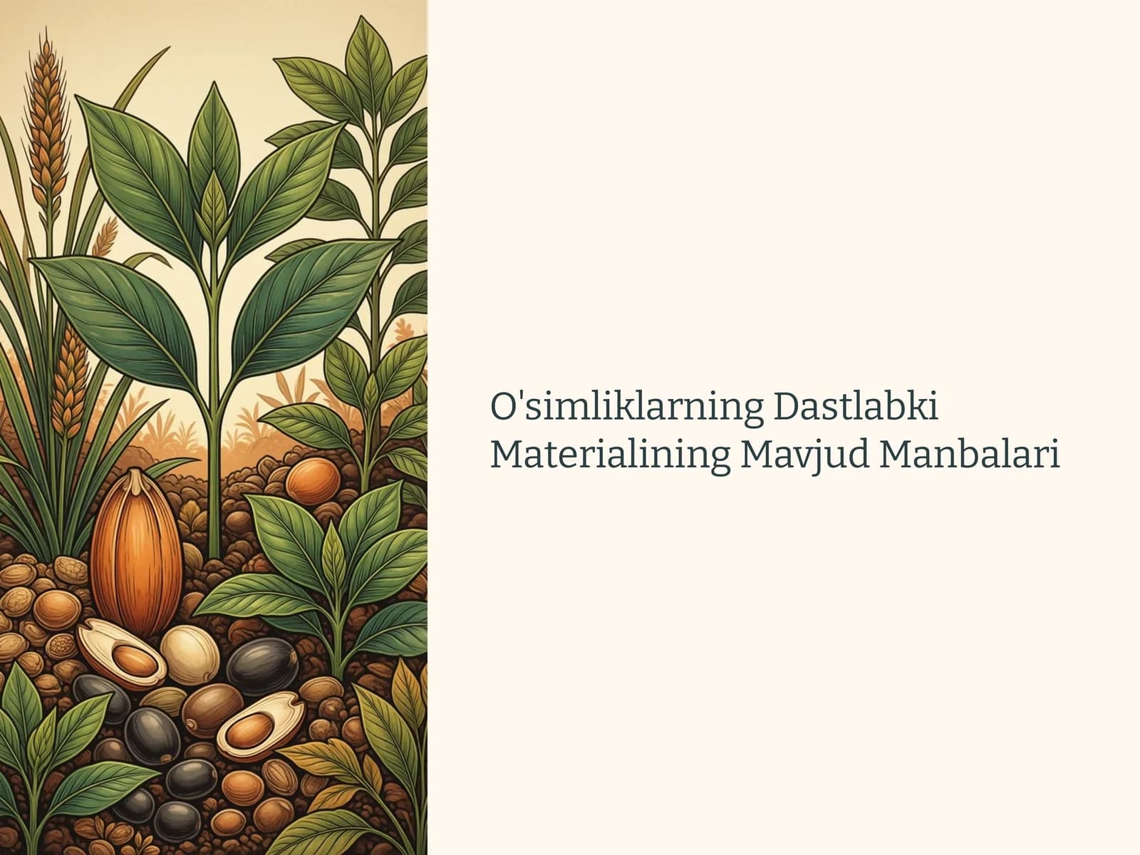 O'simliklarning Dastlabki Materialining Mavjud Manbalari