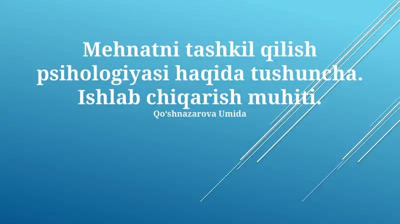 Ish tashkiloti psixologiyasi