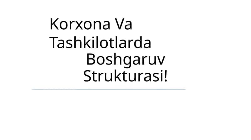 Korxona Va Tashkilotlarda
