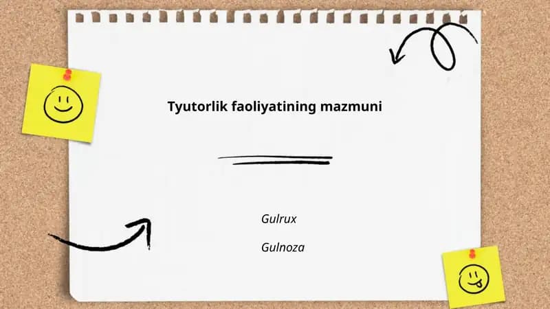 Tyutorlik faoliyatining mazmuni