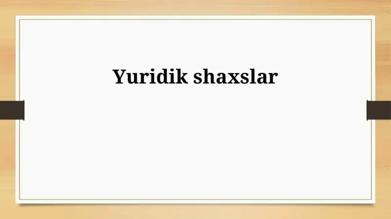 Yuridik shaxslar