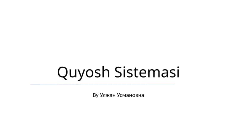 Quyosh Sistemasi