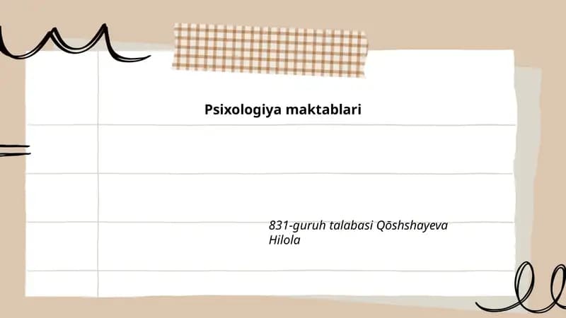 Psixologiya maktablari