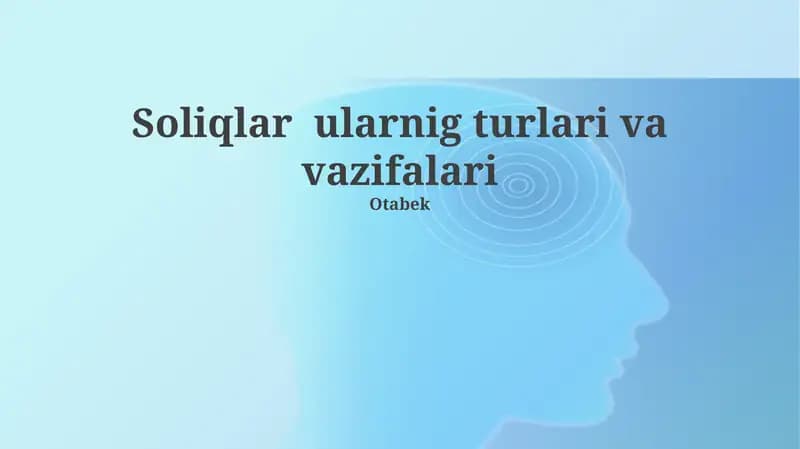 Soliqlar turlari va vazifalari