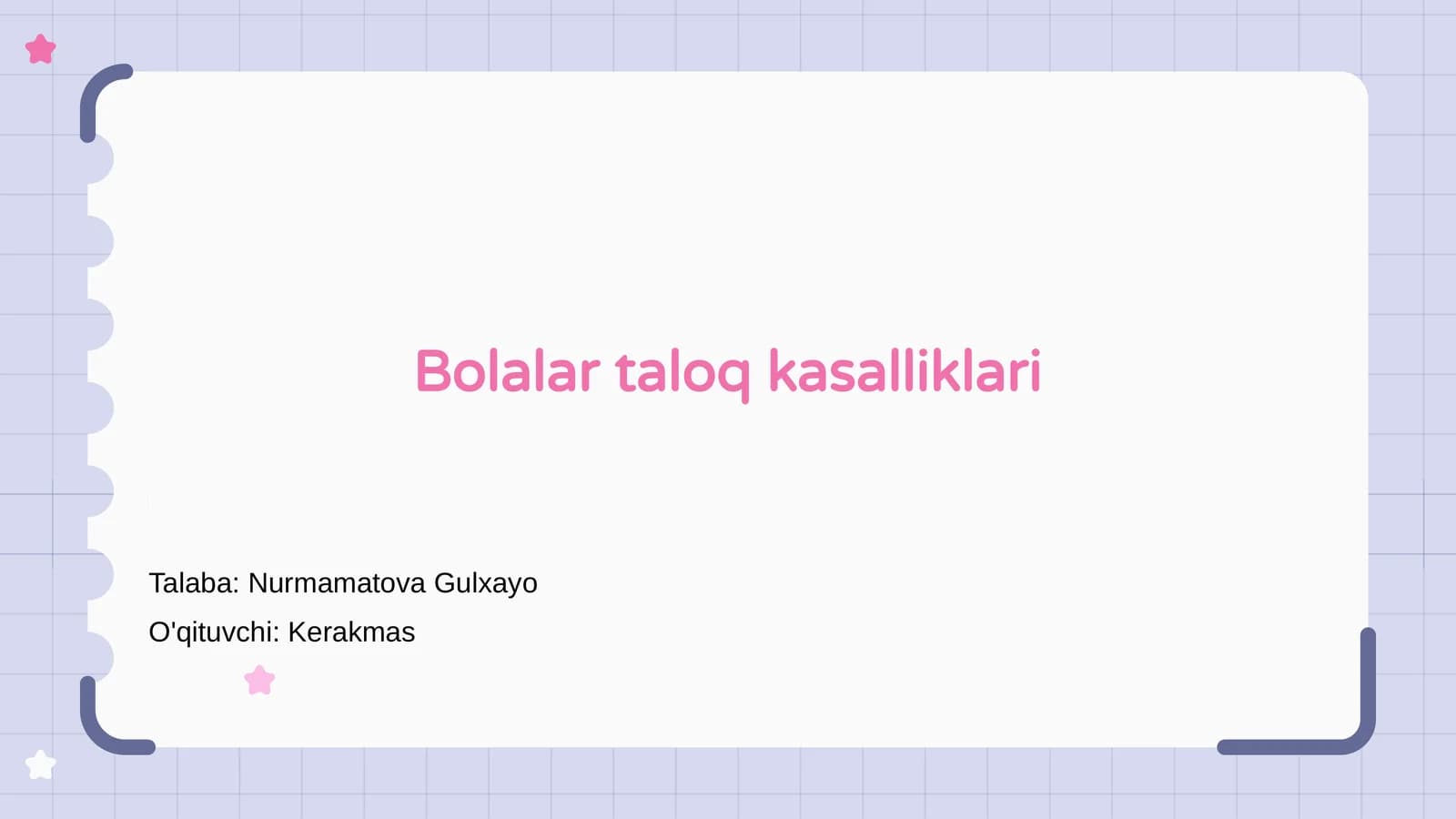 Bolalar taloq kasalliklari