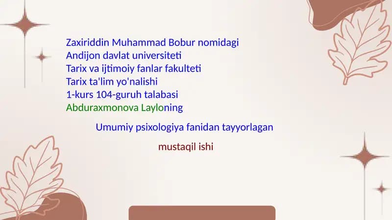 Shaxs psixologiyasi