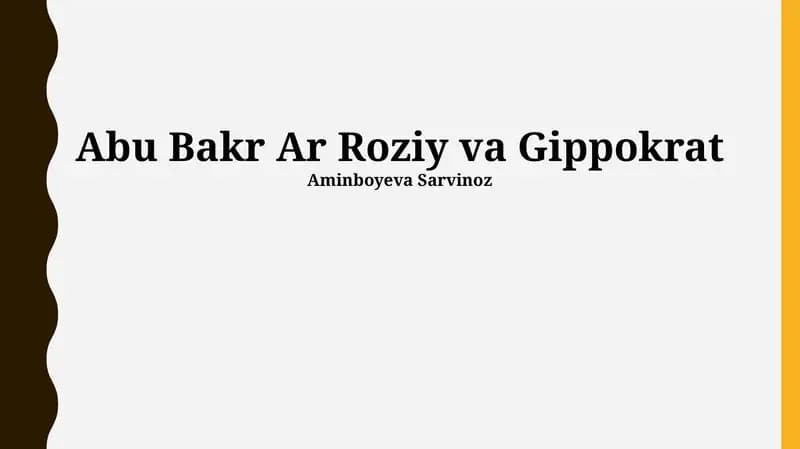 Abu Bakr Ar Roziy va Gippokrat
