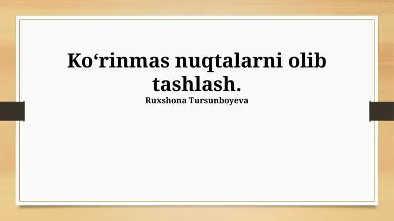 Ko'rinmas Ballarni Olib Tashlashning Usullari