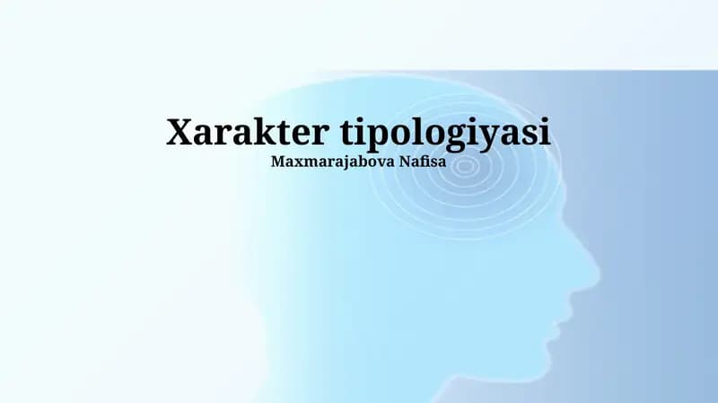Xarakter tipologiyasi