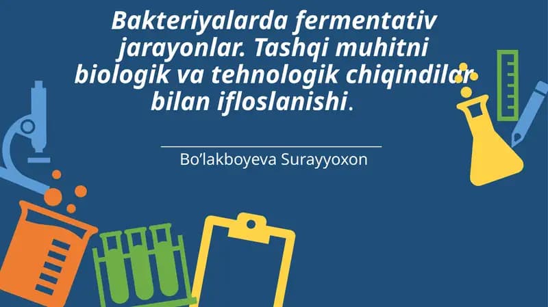 Bakteriyalarda fermentativ jarayonlar