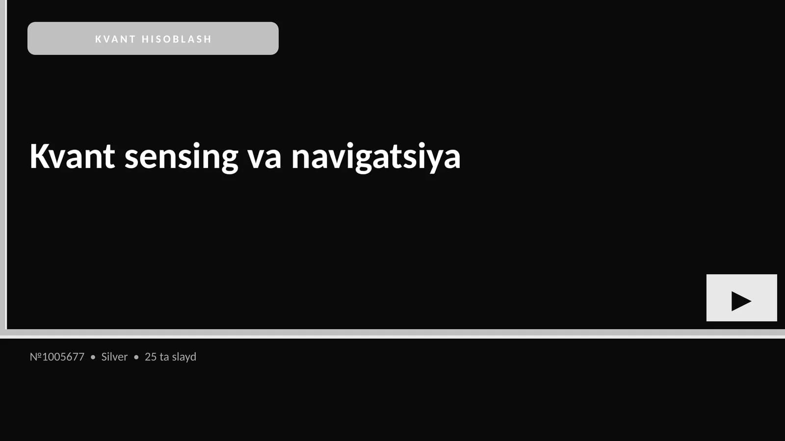 Kvant sensing va navigatsiya