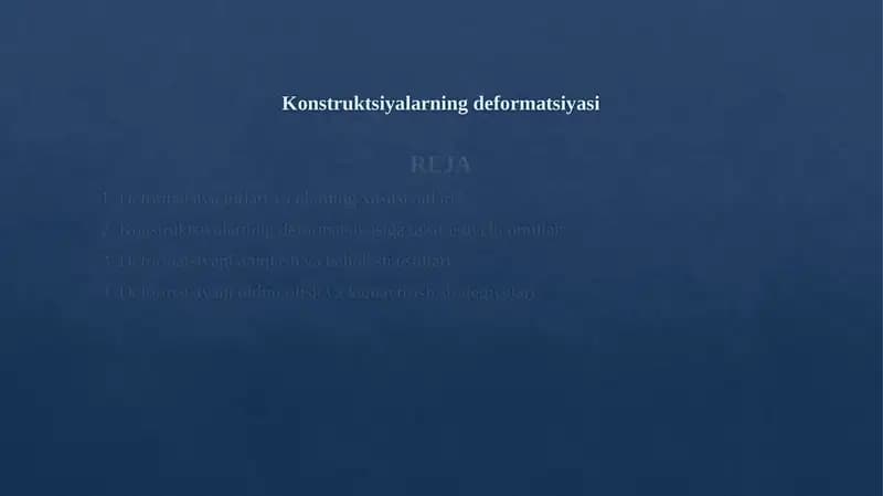 Konstruktsiyalarning deformatsiyasi