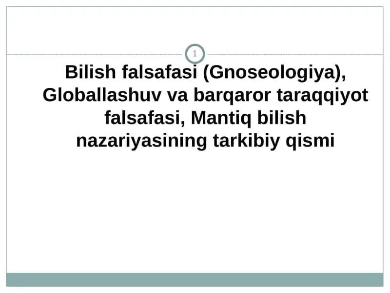 Bilish falsafasi (Gnoseologiya)
