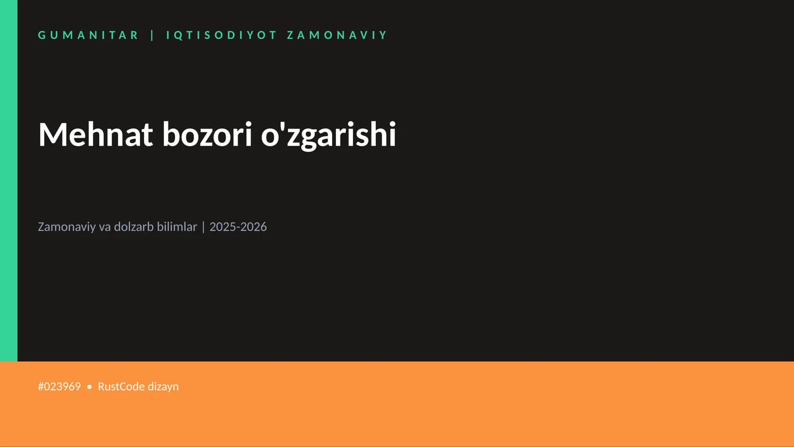 Mehnat bozori o'zgarishi