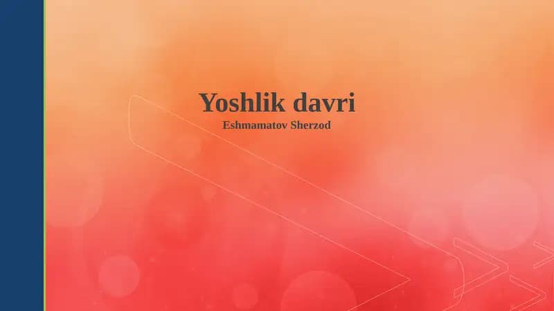 Yoshlik davri